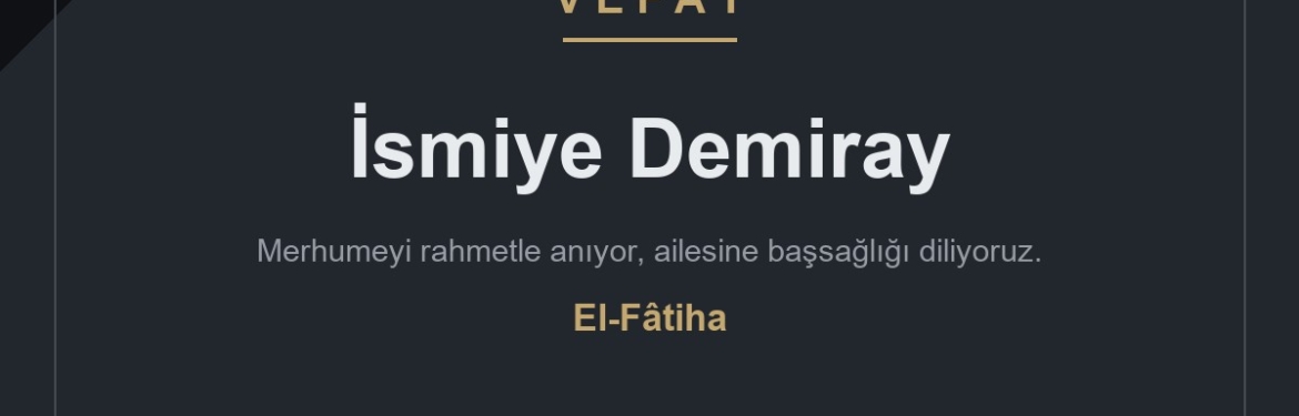 İsmiye Demiray vefat etti Kırklareli