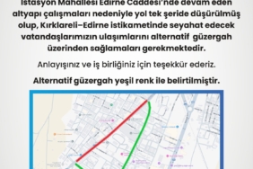 Kırklareli Edirne Caddesi altyapı çalışması