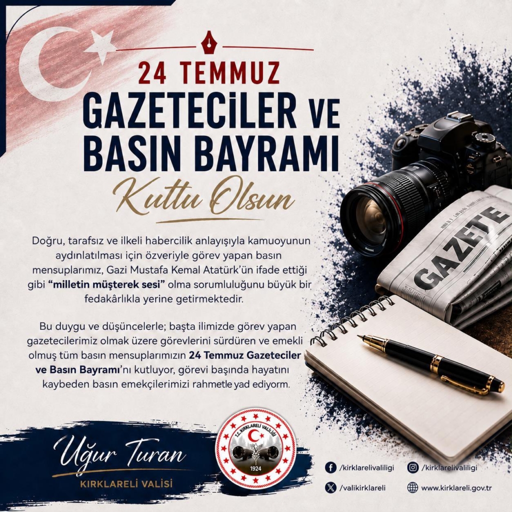 Kırklareli Gazeteciler ve Basın Bayramı