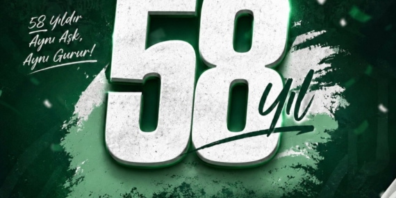 Kırklarelispor 58. kuruluş yıl dönümü görseli, yeşil-beyaz renkler ve kulüp arması