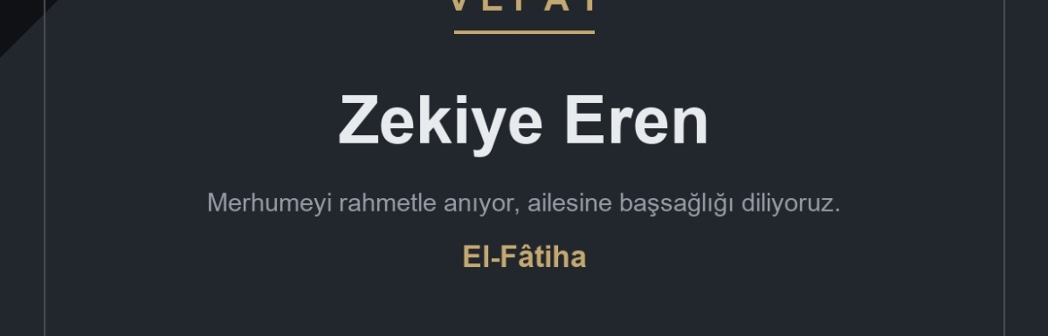 Zekiye Eren vefat etti - Elmacık Köyü Kırklareli