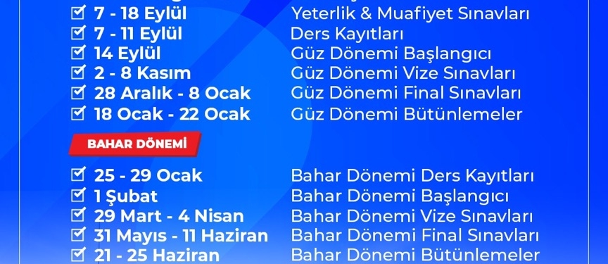 Kırklareli Üniversitesi akademik takvim